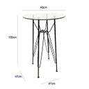 Ver imagem 4 de Jogo de Mesa Ísis Bistrô Eames Eiffel Altura 1,00 Metro Vidro 60cm e 2 Banquetas Bertoia Preta Tubul
