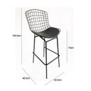 Ver imagem 5 de Jogo de Mesa Ísis Bistrô Eames Eiffel Altura 1,00 Metro Vidro 60cm e 2 Banquetas Bertoia Preta Tubul