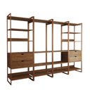 Ver imagem 2 de Closet Industrial Casal Completo Loft Amêndoa 4 Módulos Cabideiro com Gavetas Base Cobre