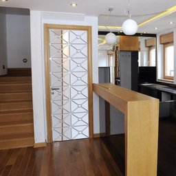 Acrílico Espelhado para Sala Design Quadrado Círculo Central 33,0 X 137 Cm - 2