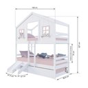 Ver imagem 3 de Treliche Casinha Dos Sonhos com Escada/ Escorregador Madeira Maciça Branco/ Rosa Housin
