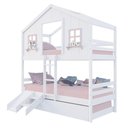 Ver imagem 2 de Treliche Casinha Dos Sonhos com Escada/ Escorregador Madeira Maciça Branco/ Rosa Housin