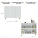 Ver imagem 5 de Aparador Buffet 3 Portas Retrô Veneza Multimóveis V1009 Branco/Natural Branco/Natural
