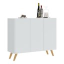 Ver imagem 1 de Aparador Buffet 3 Portas Retrô Veneza Multimóveis V1009 Branco/Natural Branco/Natural