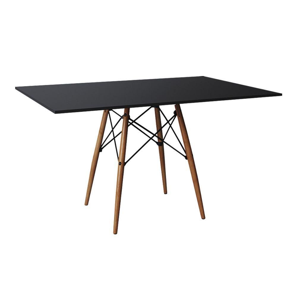 Conjunto de Mesa Eiffel Retangular Tampo de Madeira 120x75cm Preto com 4 Cadeiras Katrina Vermelha a - 4
