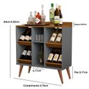 Ver imagem 2 de Aparador Adega Petrus Gin Pés Palito cor Onix / Nature - JM Casa dos Moveis