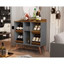 Ver imagem 1 de Aparador Adega Petrus Gin Pés Palito cor Onix / Nature - JM Casa dos Moveis