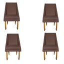 Ver imagem 1 de Kit 04 Cadeiras Para Sala De Jantar Ana Pés Palito Suede Marrom - D'Classe Decor