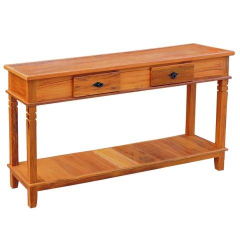 Aparador 1,5 M Madeira Demolição Peroba Rosa 2 Gavetas e 1 Prateleira Natural