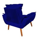 Ver imagem 2 de Poltrona Opala Sala de Estar Luxo Suede Azul Marinho
