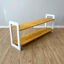 Ver imagem 2 de Rack para TV Linea 140cm de Madeira Pinus Nozes e Branco Artfactory Design