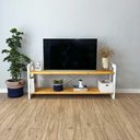 Ver imagem 4 de Rack para TV Linea 140cm de Madeira Pinus Nozes e Branco Artfactory Design