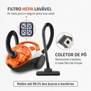 Ver imagem 3 de Aspirador de Pó Mondial Hepa Turbo Ap-15 1500w Branco/laranja 220v