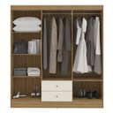 Ver imagem 2 de Guarda Roupa Casal 6 Portas 2 Gavetas Touch - Freijó/off White