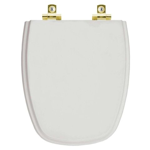 Assento Sanitário Soft Close Monte Carlo Cinza Real para Vaso Deca com Ferragem Dourada