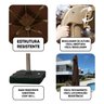 Ombrelone Guarda Sol Premium Alumínio Marrom Café 2,5 X 2,5 C/ Base em 100l - 8