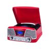 Toca Discos Raveo Harmony Vintage Anos 50 Vermelho Bluetooth - 2