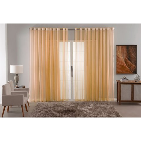 Cortina Sala Quarto Voal Liso Delicate 300x280 Transparente:avela