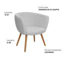 Ver imagem 3 de Poltrona Decorativa Isis Pés Palito Castanho Bouclé Cinza Claro - Nexta Casa