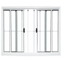 Ver imagem 1 de Janela de Alumínio Abertura Central 4 Folhas com Grade 100x180cm Branco Allo Esquadrias