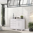 Ver imagem 1 de Cômoda Sapateira Batel 5 Gavetas 2 Porta de Bater com Prateleira Branco G98 - Gran Belo