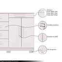 Ver imagem 3 de Cômoda Sapateira Batel 5 Gavetas 2 Porta de Bater com Prateleira Branco G98 - Gran Belo
