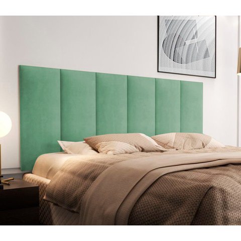 Cabeceira Estofada de Casal para Quarto 1.40 M - Verde Menta