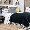 Ver imagem 1 de Kit Cobre Leito com Almofadas + Jg. de Cama Queen Dijon 100% Alg. 200 Fios 10 Pçs - Preto