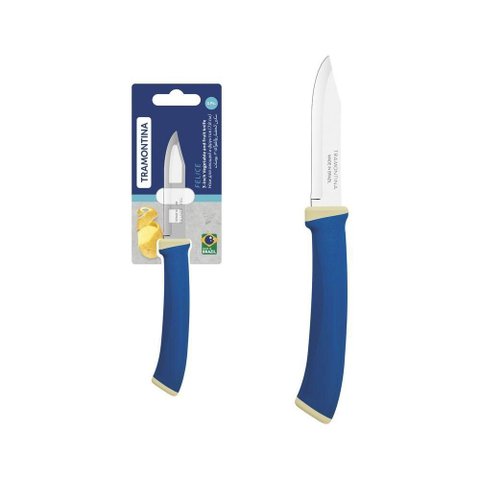 Faca para Legumes e Frutas Felice Aço Inox Cabo Polipropileno Cozinha Azul Tramontina
