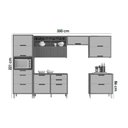 Ver imagem 3 de Cozinha Modulada Nesher Imperatriz 6 Peças (3aéreos+2balcões+1paneleiro) C6p85 Freijo-off White-