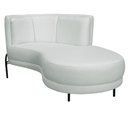Ver imagem 2 de Sofá Chaise Direito Base Preto Penélope Poliéster Verde Menta Claro - Nexta Casa