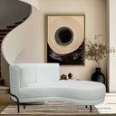 Ver imagem 1 de Sofá Chaise Direito Base Preto Penélope Poliéster Verde Menta Claro - Nexta Casa