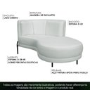 Ver imagem 4 de Sofá Chaise Direito Base Preto Penélope Poliéster Verde Menta Claro - Nexta Casa