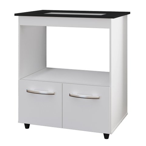 Balcão para Cooktop Elisa 2 Portas Branco - Moblis