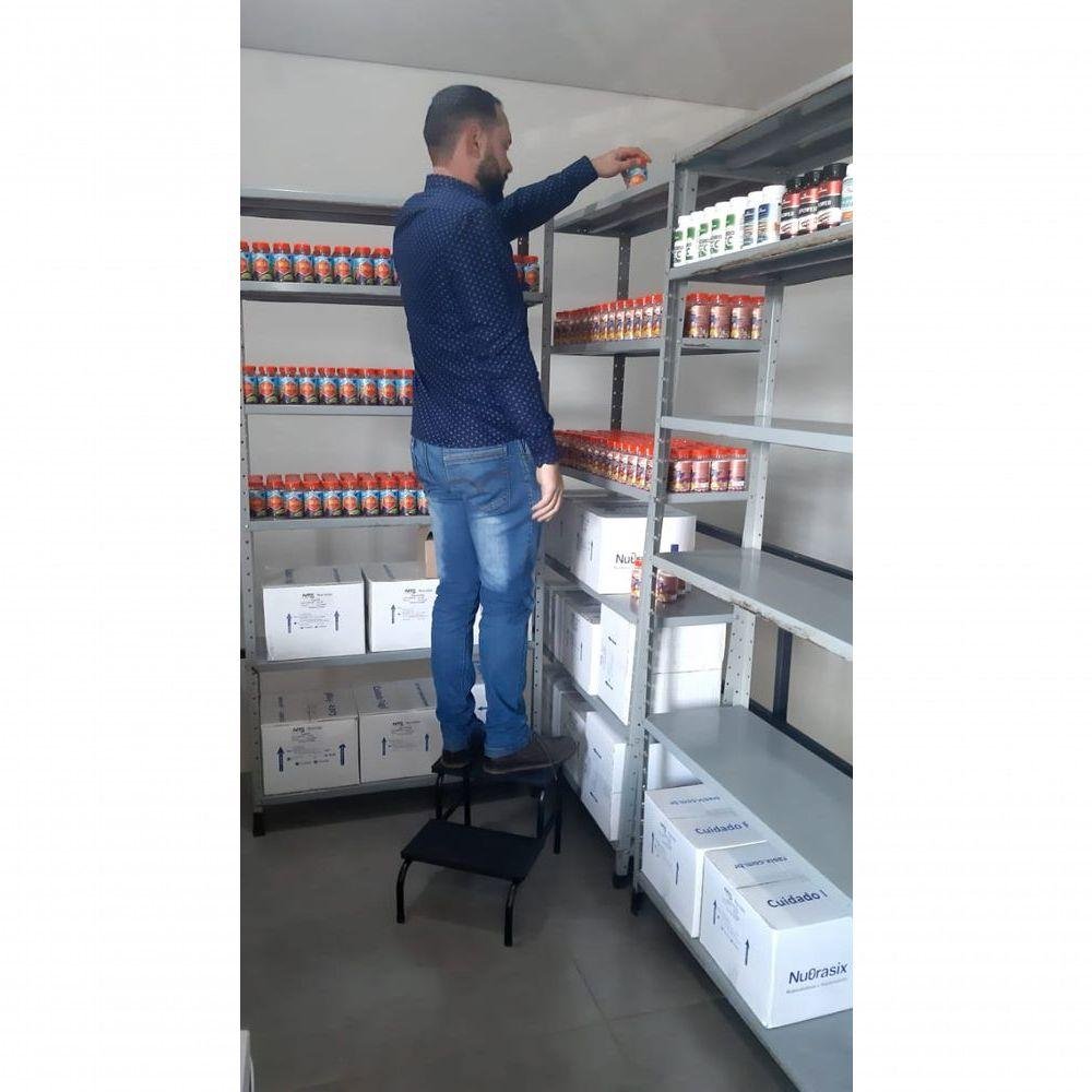 Escadinha Hospitalar para Maca 2 Degraus Esmaltada Piso em Mdf com Antiderrapante - 4