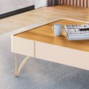 Ver imagem 6 de Mesa de Centro para Sala Pés de Aço Irena Off White/cinamomo H01 - D’Rossi