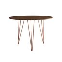 Ver imagem 2 de Mesa de Jantar Redonda 90cm Amêndoa Clips 3 Pés Base Cobre