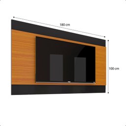 Painel Itália com Alto Brilho para Tv até 65 Polegadas:preto/cedro - 3