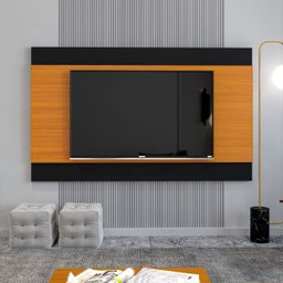 Painel Itália com Alto Brilho para Tv até 65 Polegadas:preto/cedro - 2