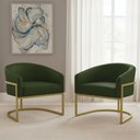Ver imagem 1 de Poltrona Sala Decorativa Kit 2 Arielle Industrial Dourado Sintético Pu D03 - D’Rossi