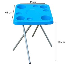 Mesa Petisqueira Desmontável/dobrável Azul Elegante Plus - 3