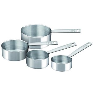 Conjunto de Medidores Inox Tipo Xícara 4 Peças Top Pratic