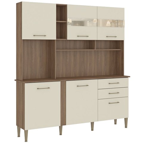 Cozinha Compacta Completa Nicole 182x200cm Mdp Manchester Champanhe - Clicklar