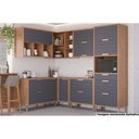 Ver imagem 1 de Cozinha Modulada Completa Eloise 7 Peças 33 Aéreos + 3 Balcões + 1 Paneleiro Cz029 Freijó