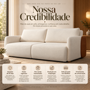 Ver imagem 5 de Sofá Sereno Retrátil Reclinavel Moderno Elegante Organico Divani em Bouclé Off White e Courino Caram