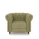 Ver imagem 5 de Kit 2 Poltronas Decorativas Sala de Estar Stanford Chesterfield Pés de Madeira Couro Fendi G58 - Gra