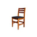 Ver imagem 2 de Kit 4 Cadeira Fixa Estofada de Madeira Cor:mel