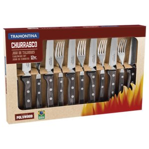 Jogo Talheres Churrasco Polywood 12 Peças Tramontina