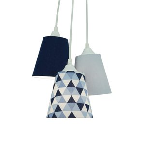 Lustre Pendente Quarto de Bebê Azul Marinho e Cinza