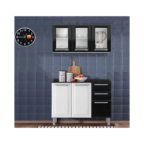 Armário Triplo Luce + Balcão Luce 3pts 2gav Branco Cod: 288.183/288.184